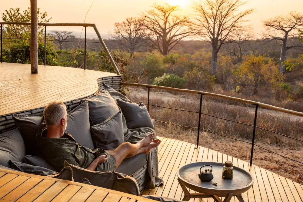 The private outdoor lounge, Jabali Ridge, Ruaha National Park, Tanzania.