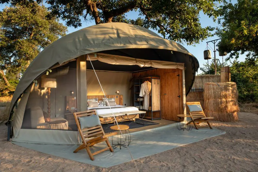 Guest tent at Kokoko Camp, Ruaha National Park, Tanzania.