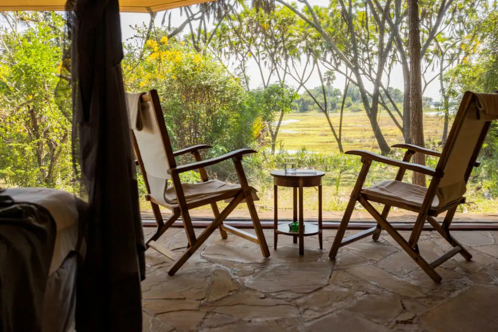 Wetland views from the guest tents, Roho ya Selous, Nyerere National Park, Tanzania