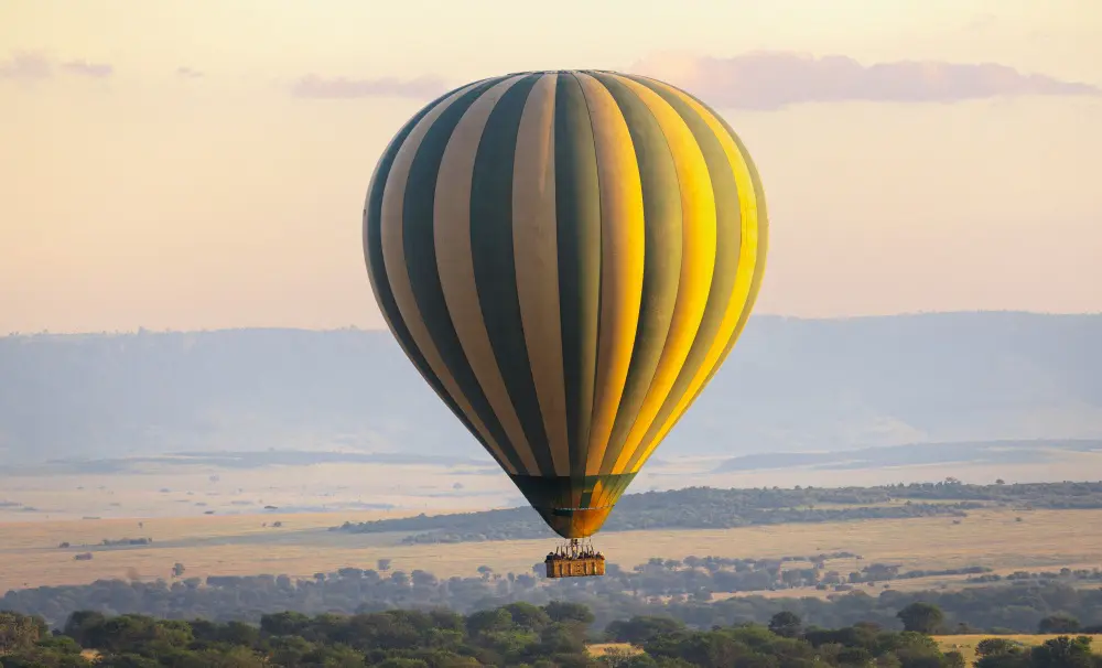 A hot air balloon safari, Tanzania.