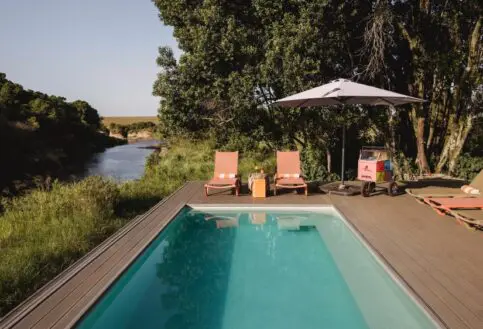 The swimming pool, Emboo Camp, Maasai Mara, Kenya.