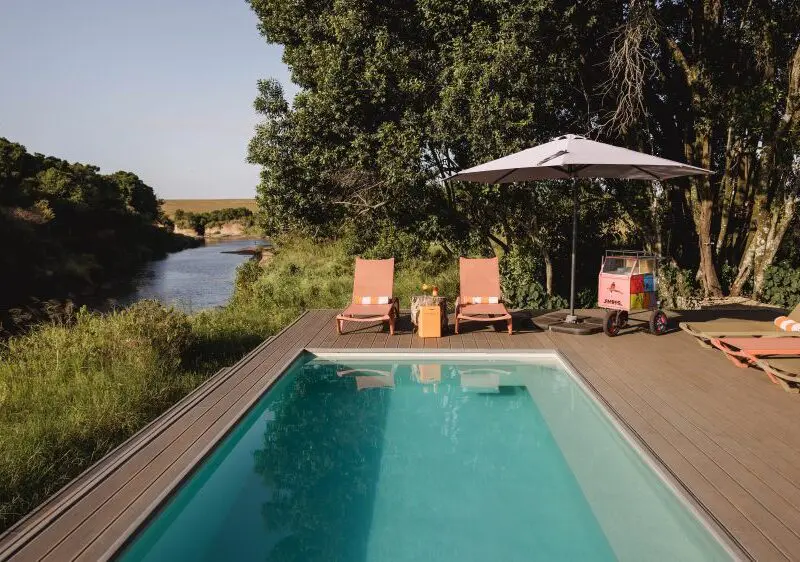 The swimming pool, Emboo Camp, Maasai Mara, Kenya.