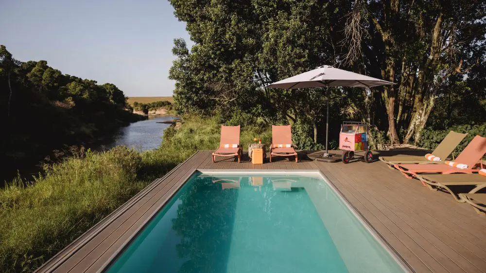 The swimming pool, Emboo Camp, Maasai Mara, Kenya.