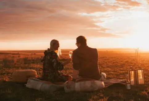 Sunset drinks, Emboo Camp, Maasai Mara, Kenya.