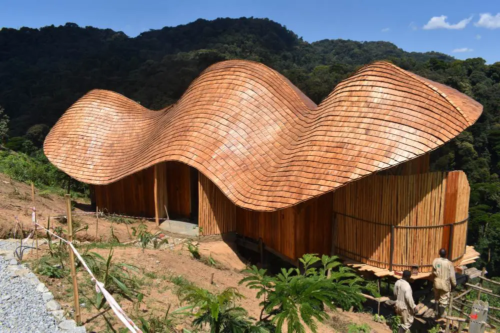 The exterior of a guest suite, Erebero Hills, Bwindi, Uganda.