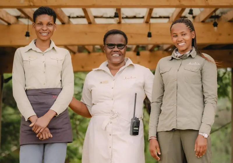 Female staff members, Dunia Camp, Serengeti National Park, Tanzania.