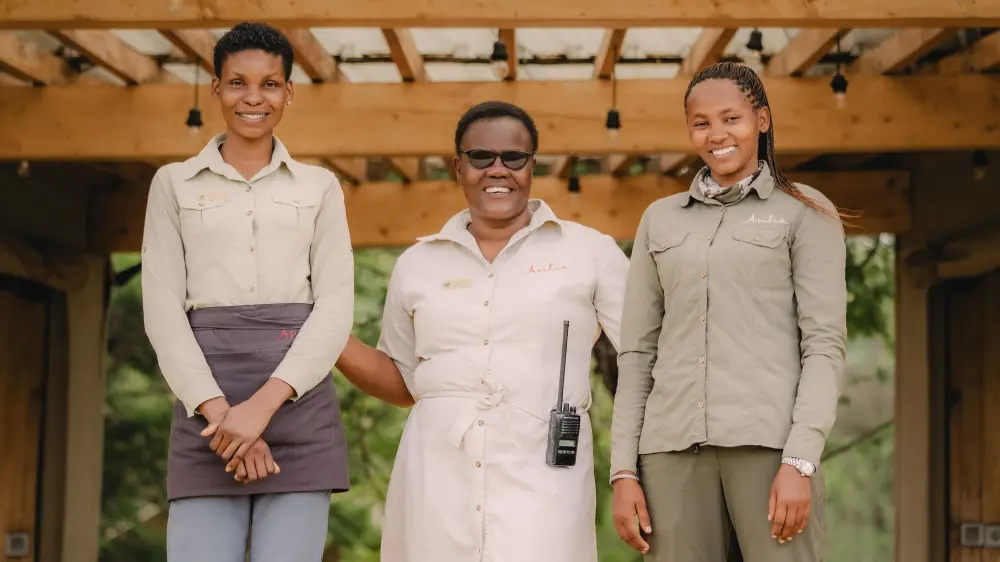 Female staff members, Dunia Camp, Serengeti National Park, Tanzania.