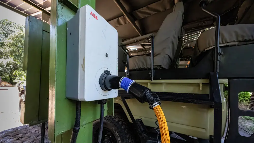 Vehicle charging, Emboo Camp, Maasai Mara, Kenya