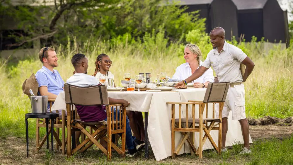Outdoor lunch, Olakira Camp, Serengeti National Park, Tanzania.