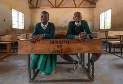 Classroom desks donated by Asilia, Muganza, Tanzania.
