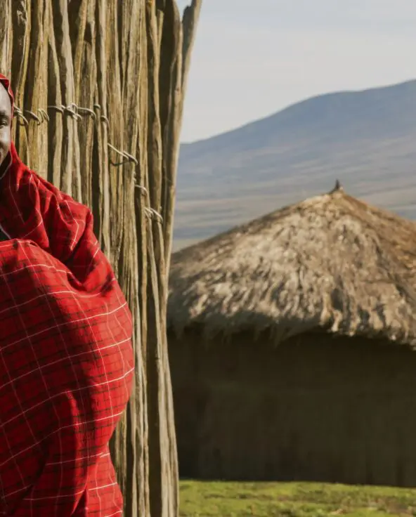 Asilia staff during a visit to the Maasai village near The Highlands camp.