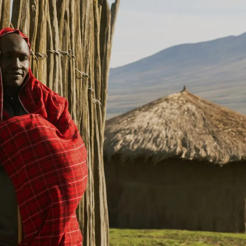 Asilia staff during a visit to the Maasai village near The Highlands camp.