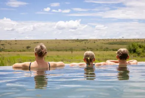 A family swimming, Naboisho Camp, Kenya.