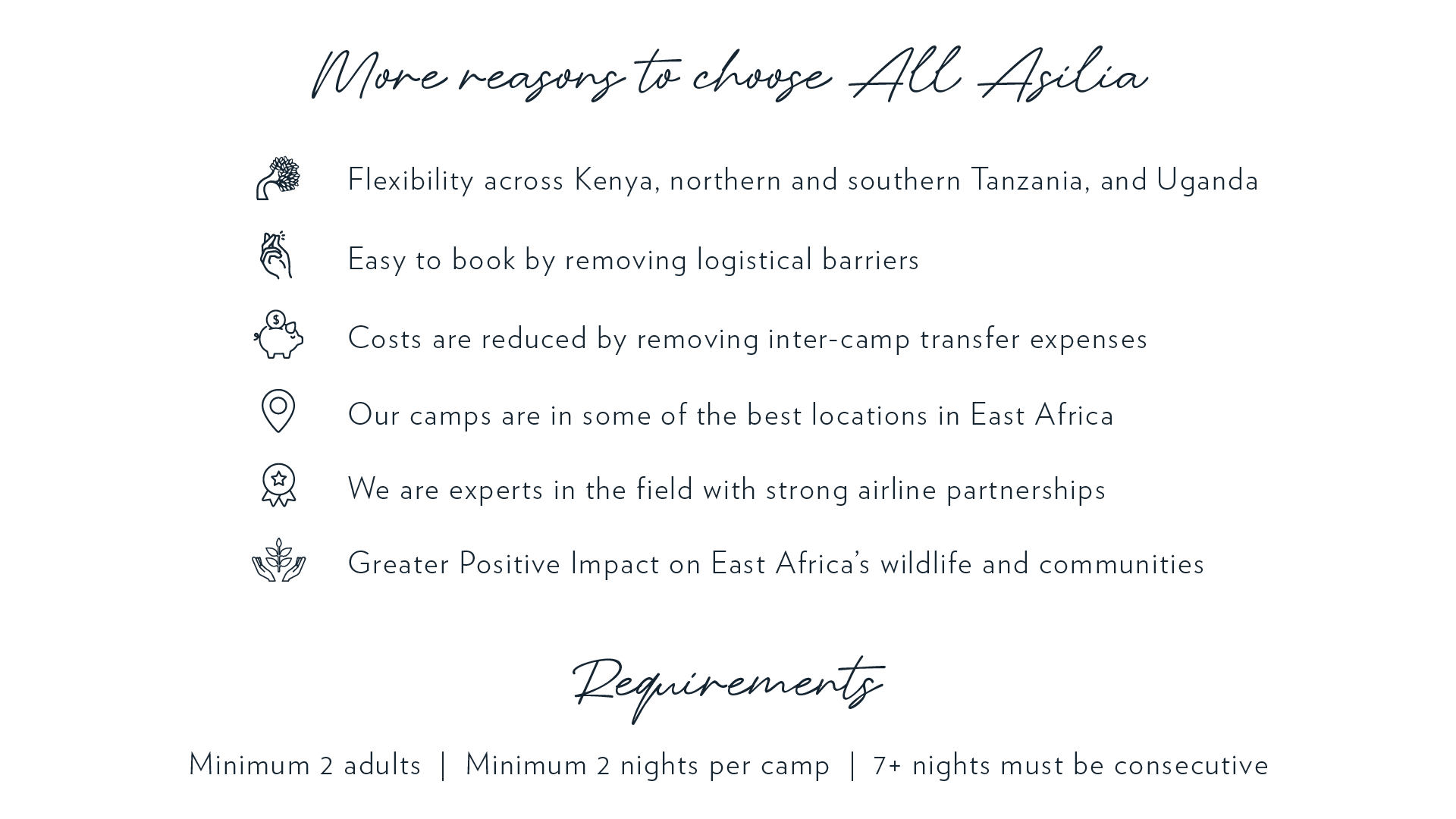 all asilia reasons to travel list, asilia africa