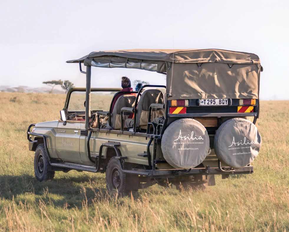 Guests on a game drive in Serengeti National Park, Tanzania