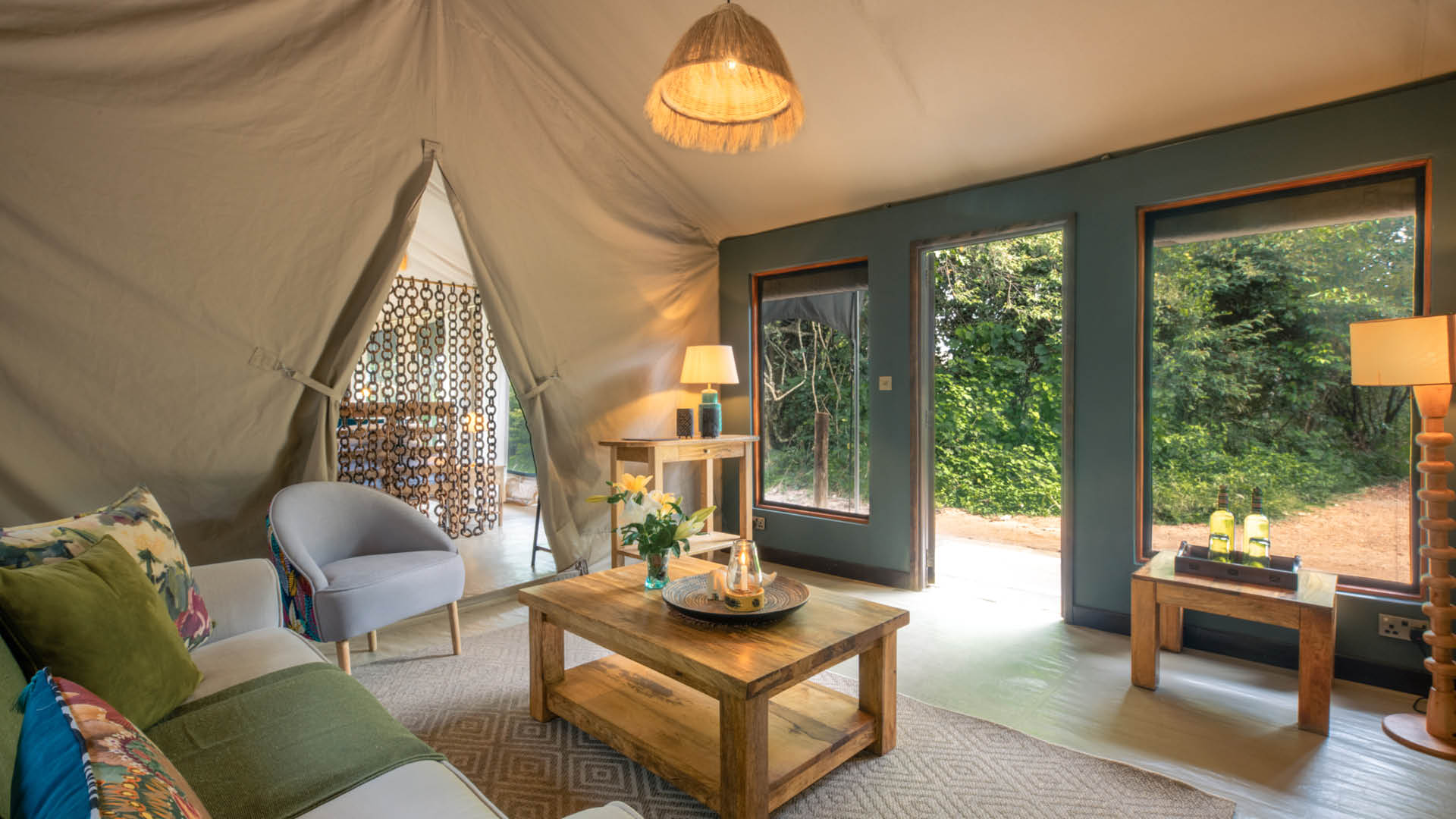 A lounge area at Rekero Camp