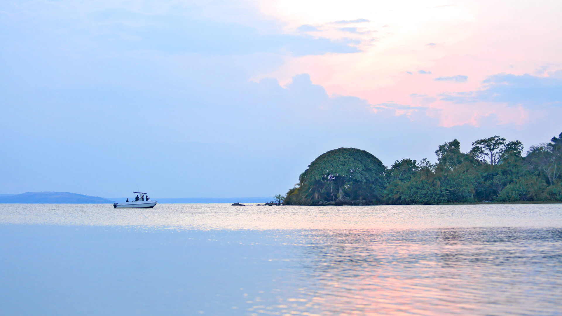 A boating safari off the shores of Rubondo Island, Tanzania