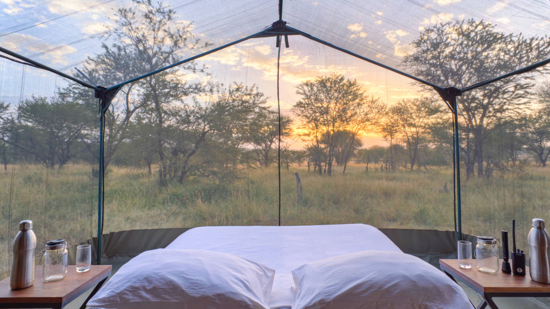 The view from your bed at Olakira - sleeping beneath the stars