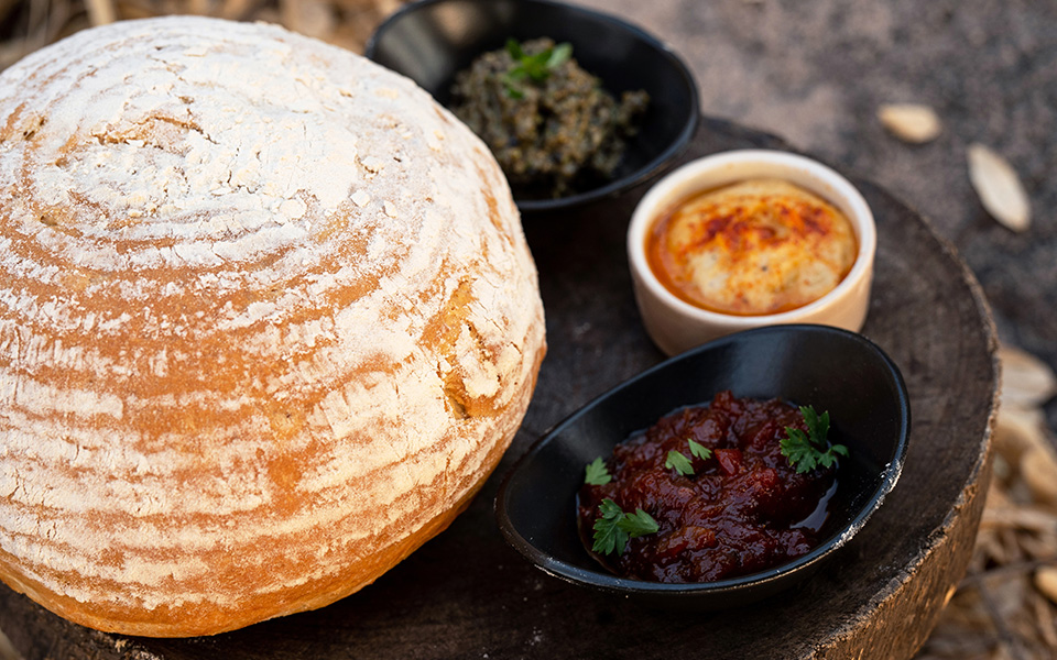 A taste of some of the fresh curated bread, spreads and butter served at Jabali Ridge