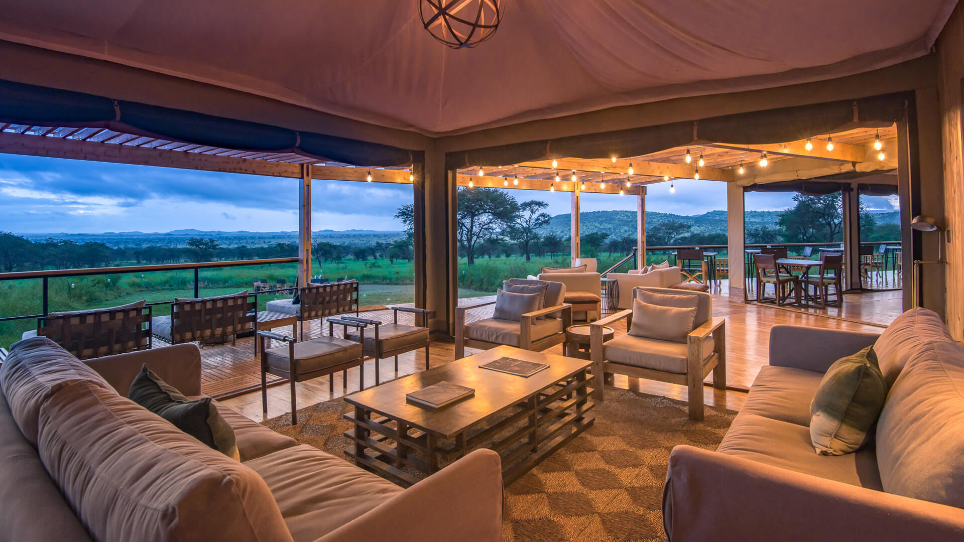 Main area at sunset, Asilia Dunia Camp, Serengeti National Park