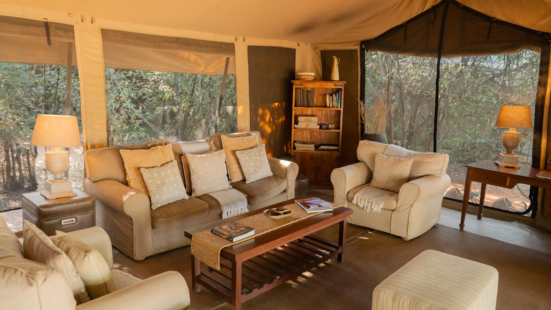 Asilia EncoInside view of the main area lounge, Encounter Mara Camp, mara naboisho conservancy, kenya