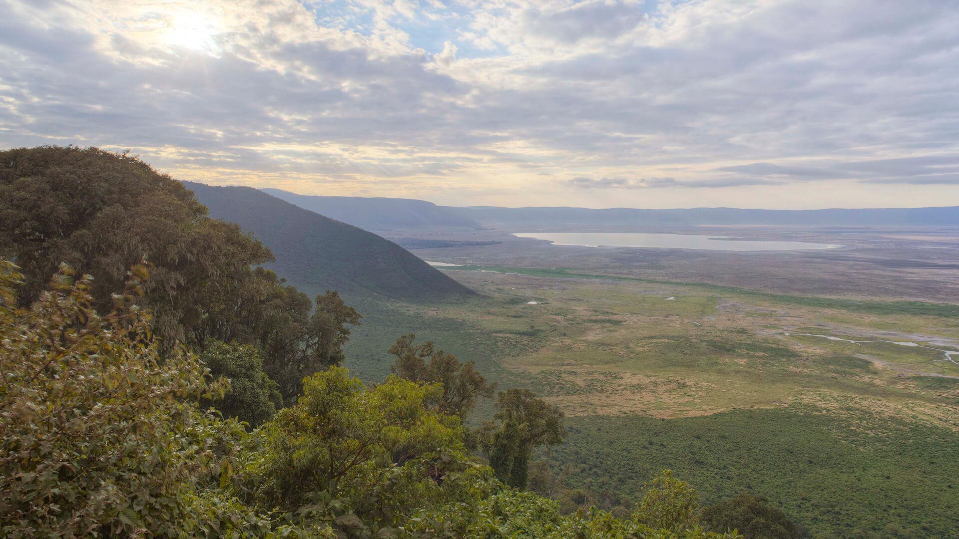 A view of the ngorongoro crater in northern tanzania