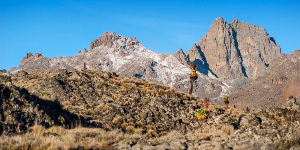 Rocky peaks of Mount Kenya
