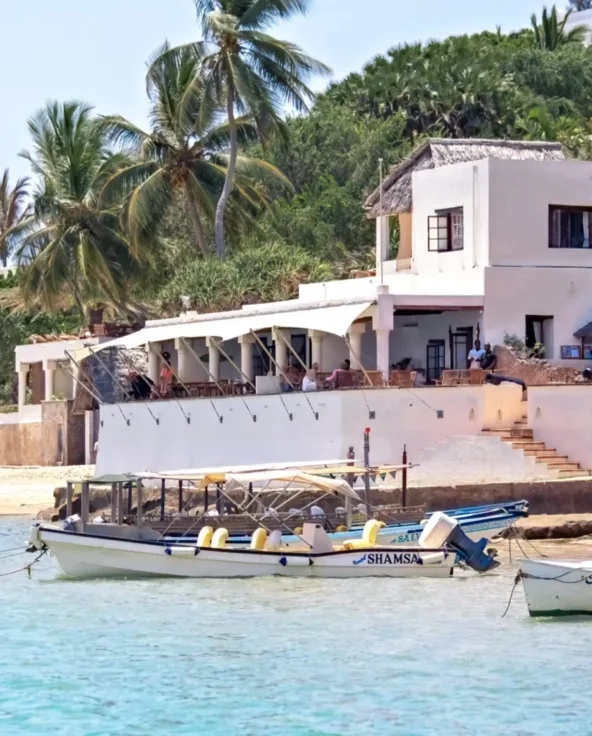 A view of the coastline on Lamu Island Kenya