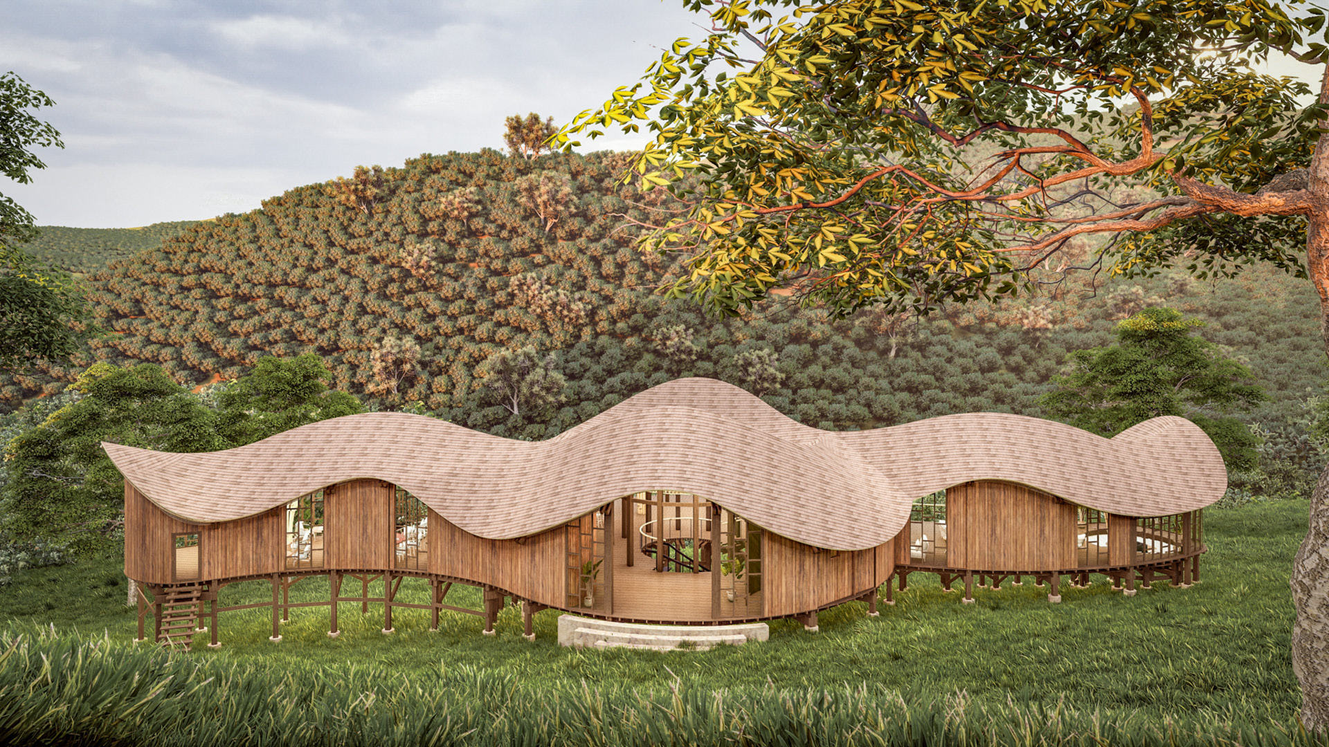 render of the main area at Erebero Hills Uganda