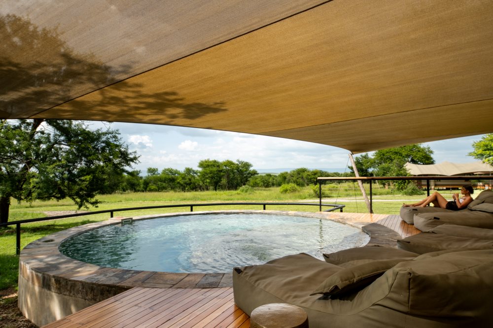 Recharging by the pool at the Sayari Retreats, northern Serengeti