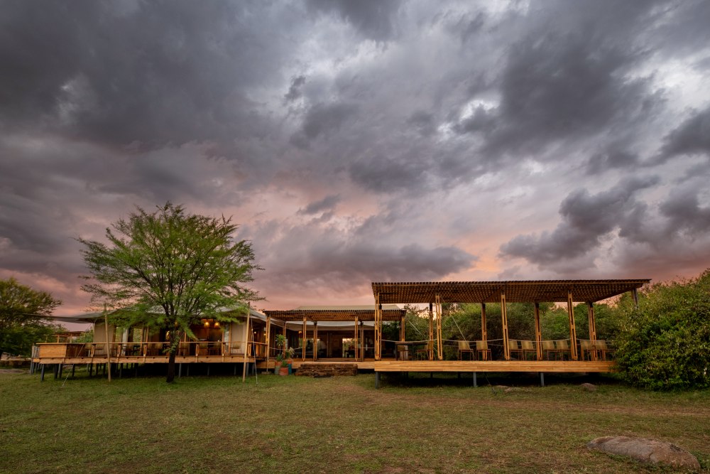 Storm clouds gather over Sayari Camp, northern Serengeti