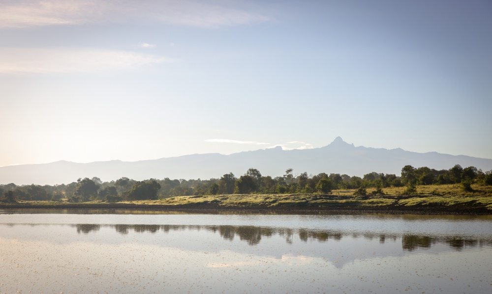 Ol Pejeta Conservancy with Mount Kenya in the background, Kenya.