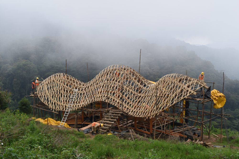 A guest suite at Erebero Hills under construction, Uganda.
