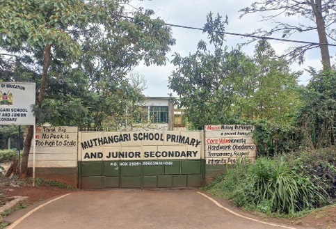 the school gates of Muthangari Primary School in Nairobi